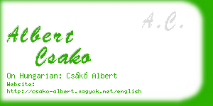 albert csako business card