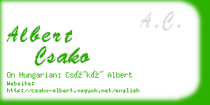 albert csako business card